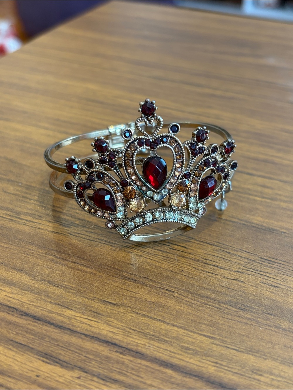 Betsey Johnson jewel encrusted crown bangle